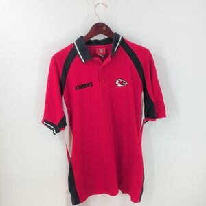 Vintage Reebok Kansas‎ City Chiefs Embroidered Logo Short Sleeve Polo Shirt Red